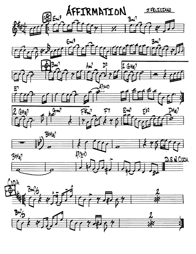 Ноты джазового стандарта: Affirmation (Jose Feliciano)