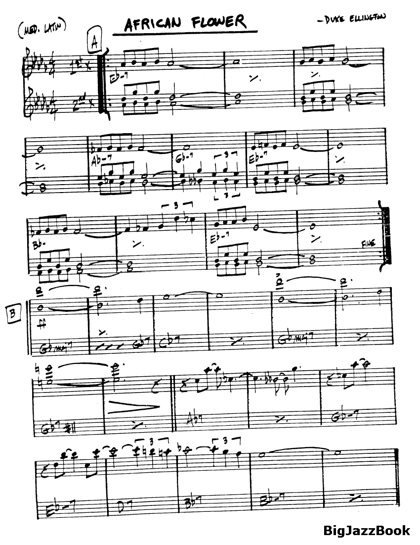 Ноты джазового стандарта: African Flower (Duke Ellington)