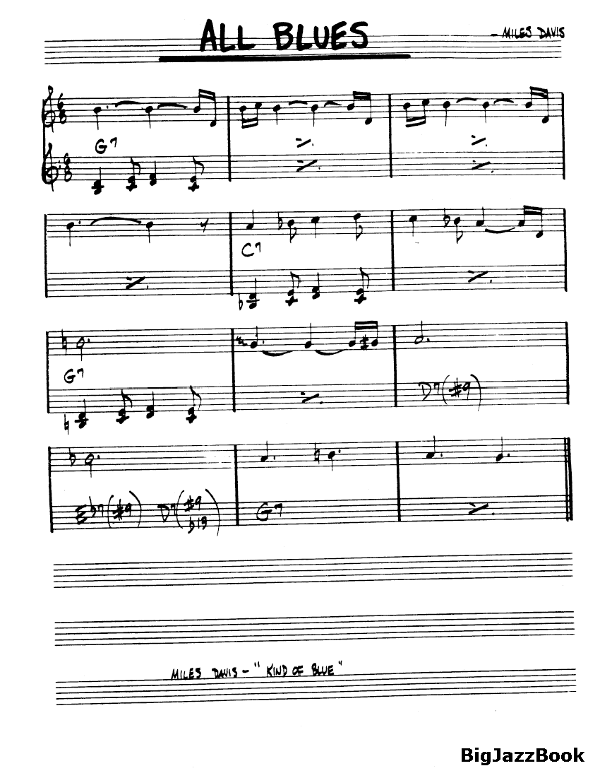 Ноты джазового стандарта:All blues (Miles Davis)