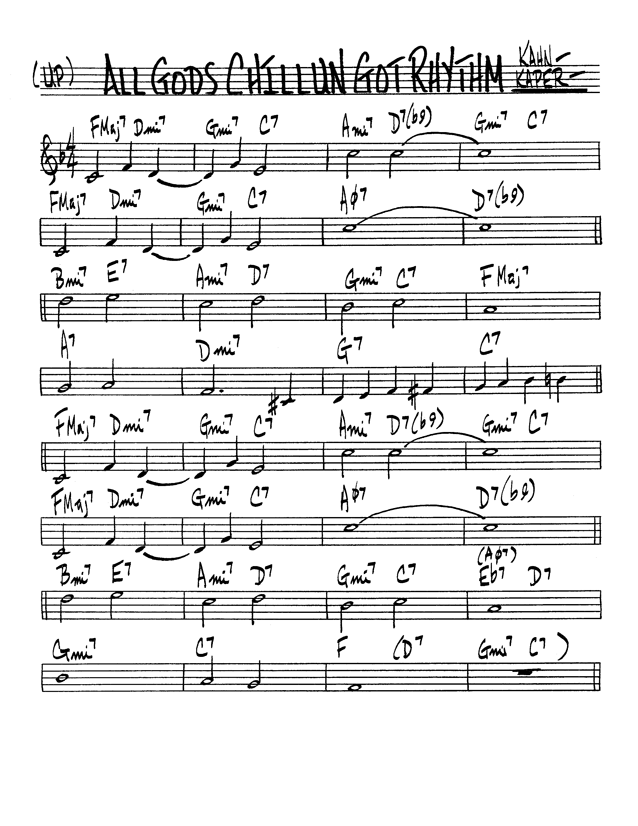 Ноты джазового стандарта: All gods chillun got rhythm (Kahn Kaper)