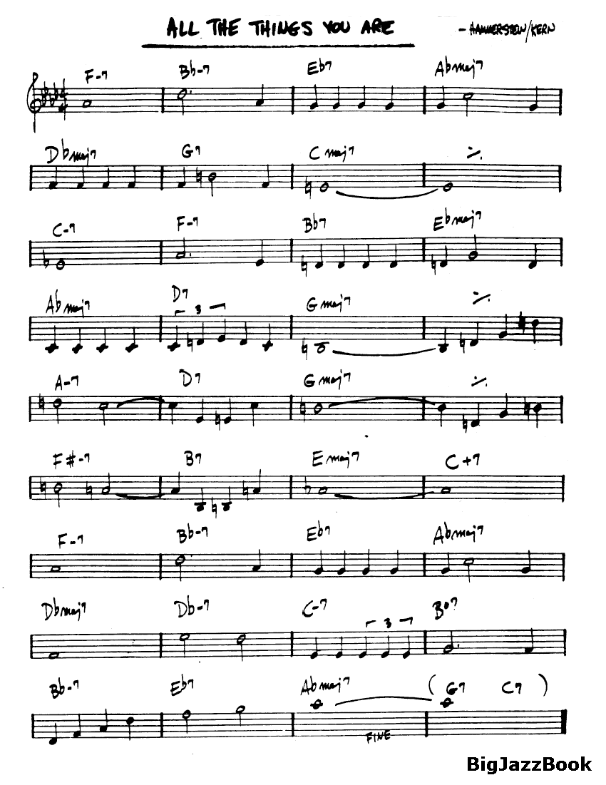 Ноты джазового стандарта: All the things you are (Jerome Kern)