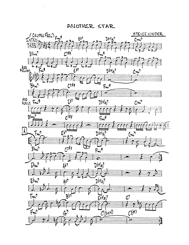 Ноты джазового стандарта: Another star (Stevie Wander)