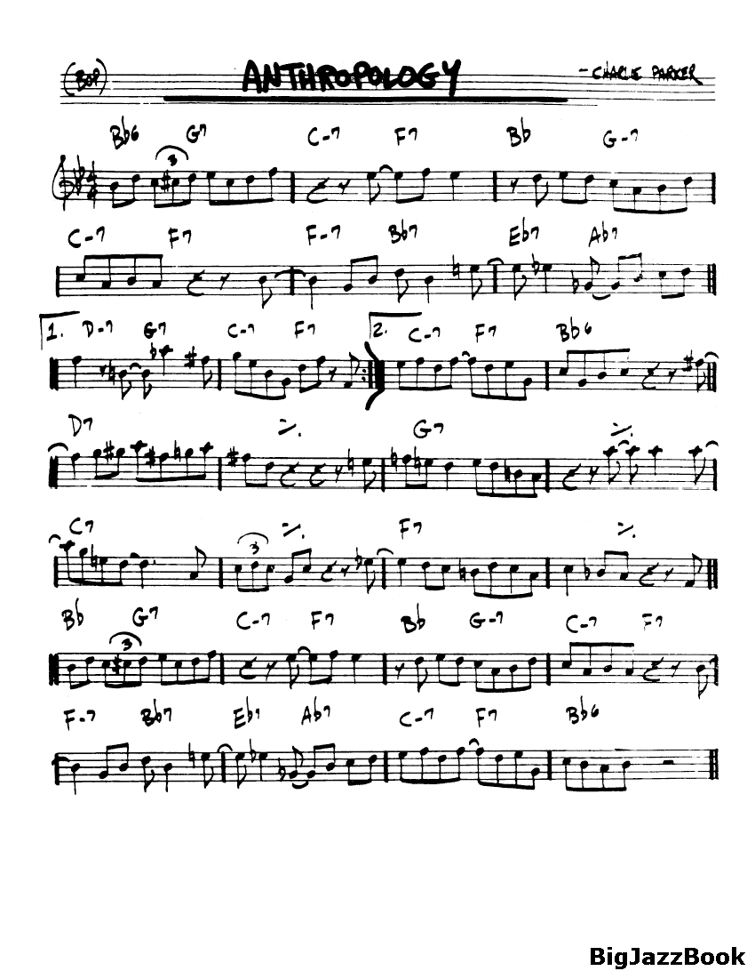 Ноты джазового стандарта: Anthropology (Charlie Parker/Dizzy Gillespie)