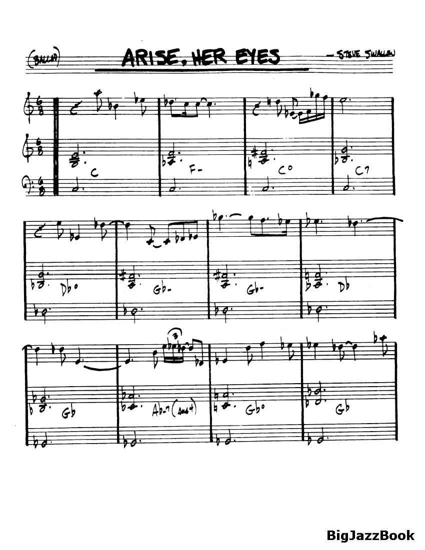 Ноты джазового стандарта: Arise, her eyes (Steve Swallow)