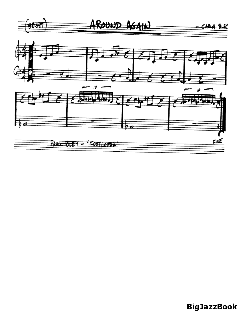 Ноты джазового стандарта: Around again (Carla Bley)