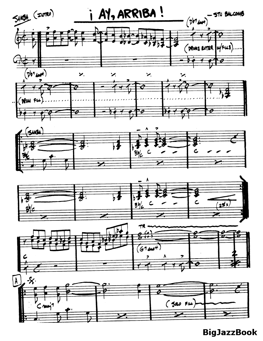 Ноты джазового стандарта: Ay, arriba (Stu Balcomb)