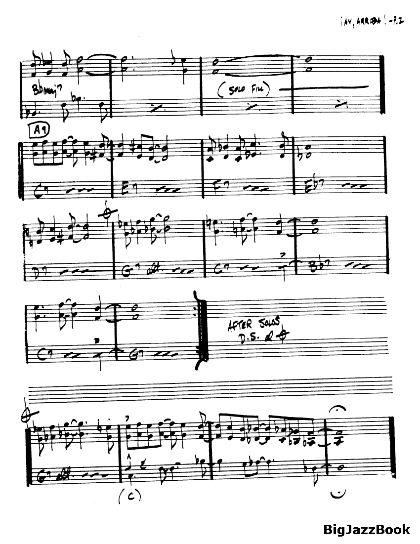 Ноты джазового стандарта: Ay, arriba (Stu Balcomb)