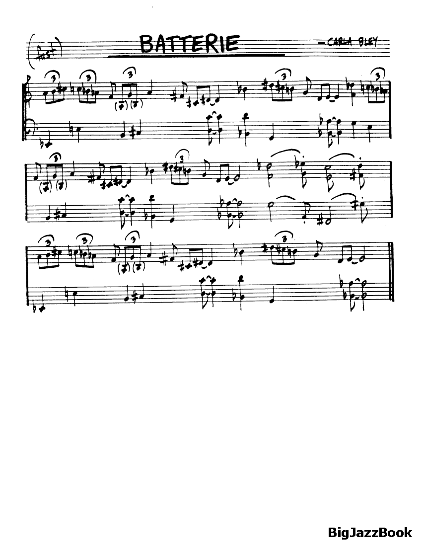 Ноты джазового стандарта: Batterie (Carla Bley)