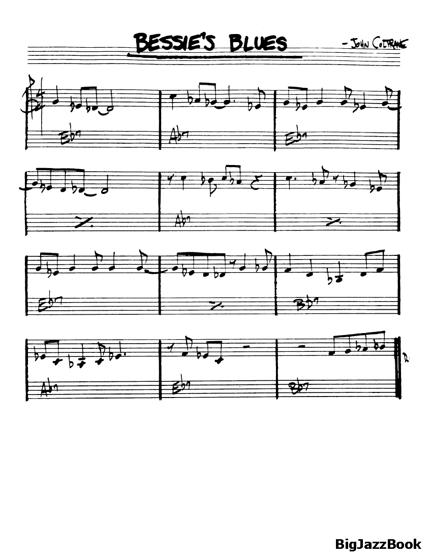 Ноты джазового стандарта: Bessie's blues (John Coltrane)