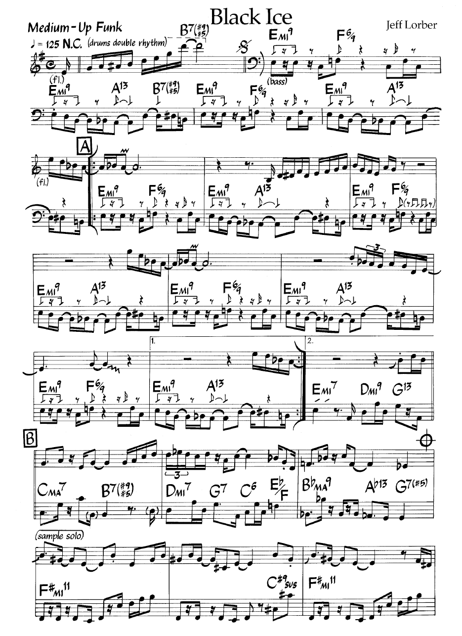 Ноты джазового стандарта: Black ice (Jeff Lorber)