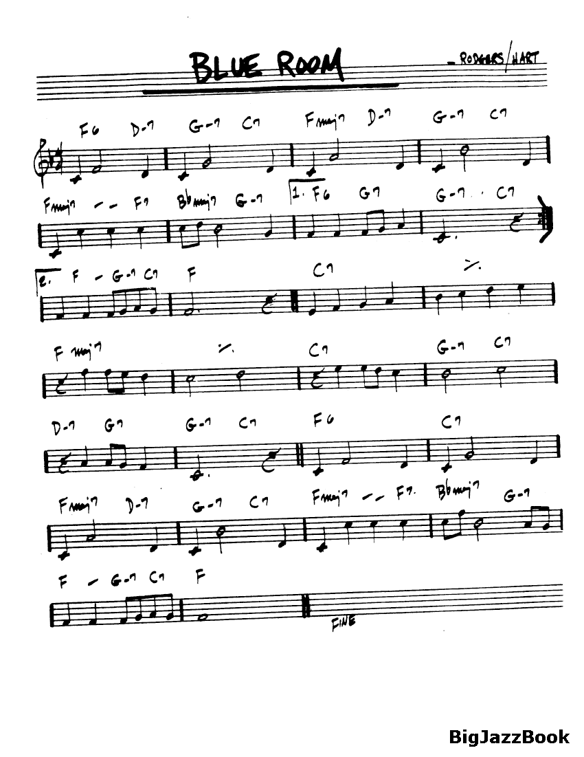 Ноты джазового стандарта:Blue room (Rodgers/Hart)