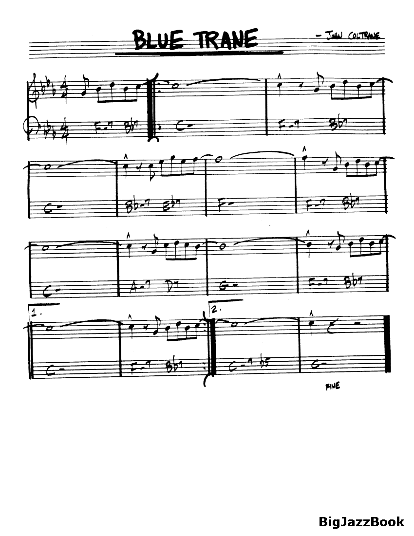 Ноты джазового стандарта: Blue train (John Coltrane)