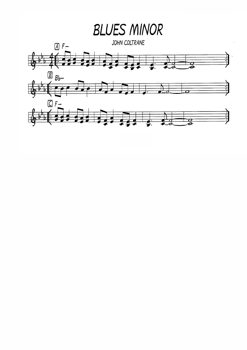 Ноты джазового стандарта: Blues minor (John Coltrane)