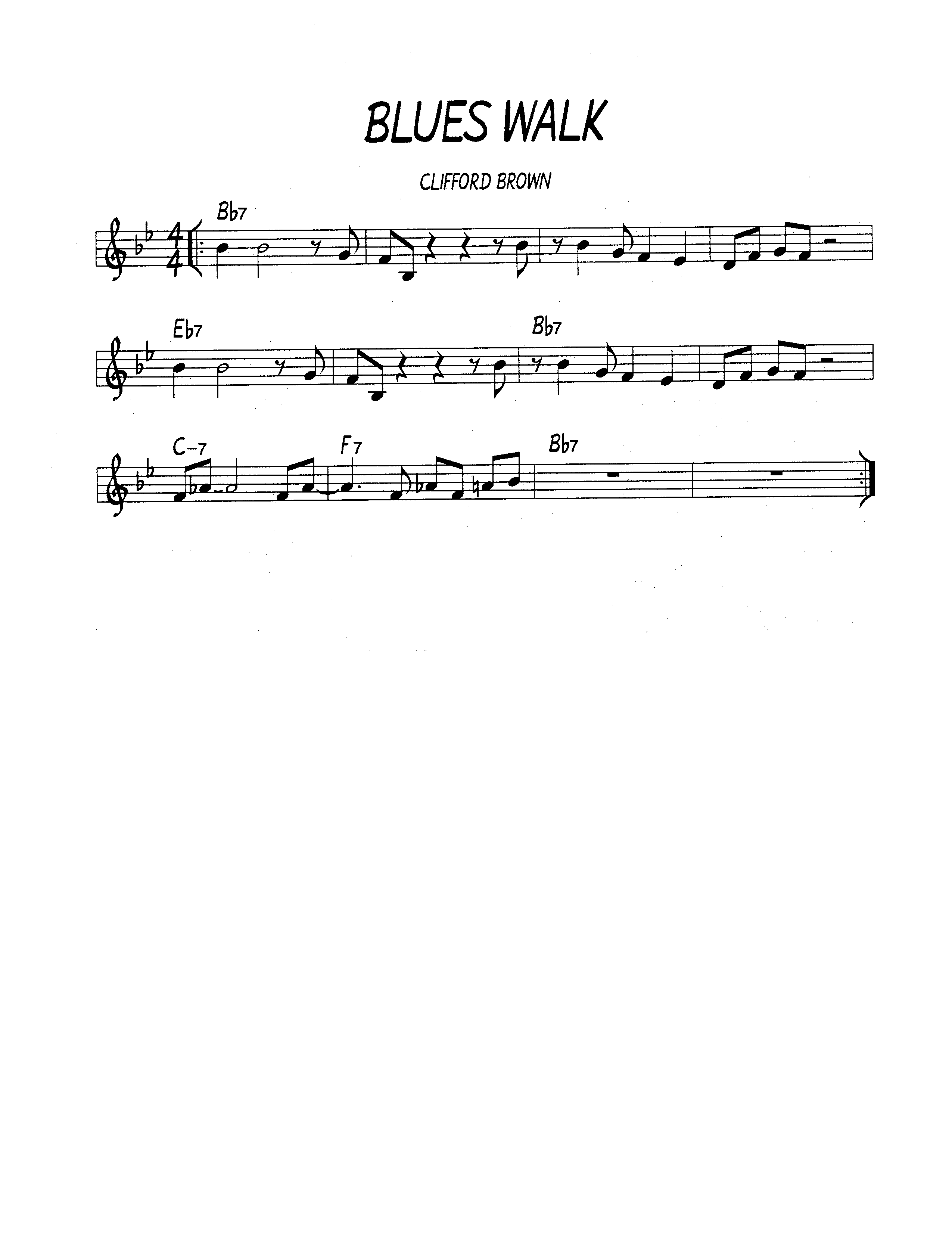 Ноты джазового стандарта: Blues walk (Clifford Brown)