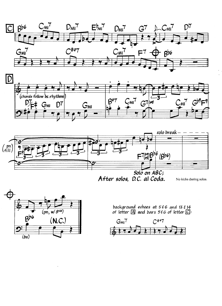 Ноты джазового стандарта: Bouncin' with bud (Bud Powell)