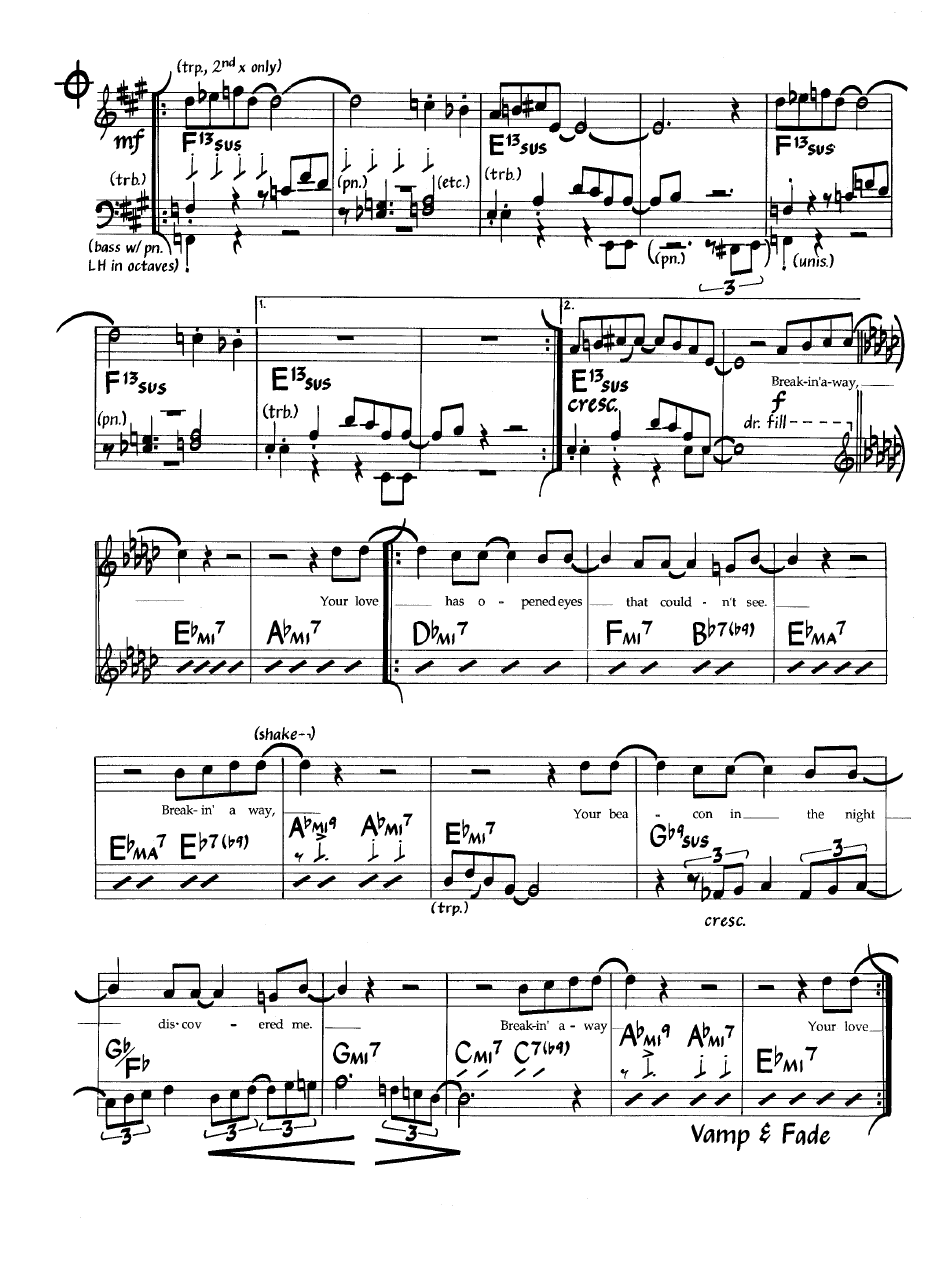 Ноты джазового стандарта: Breakin' away (Al Jarreau/Tom Canning/Jay Graydon)