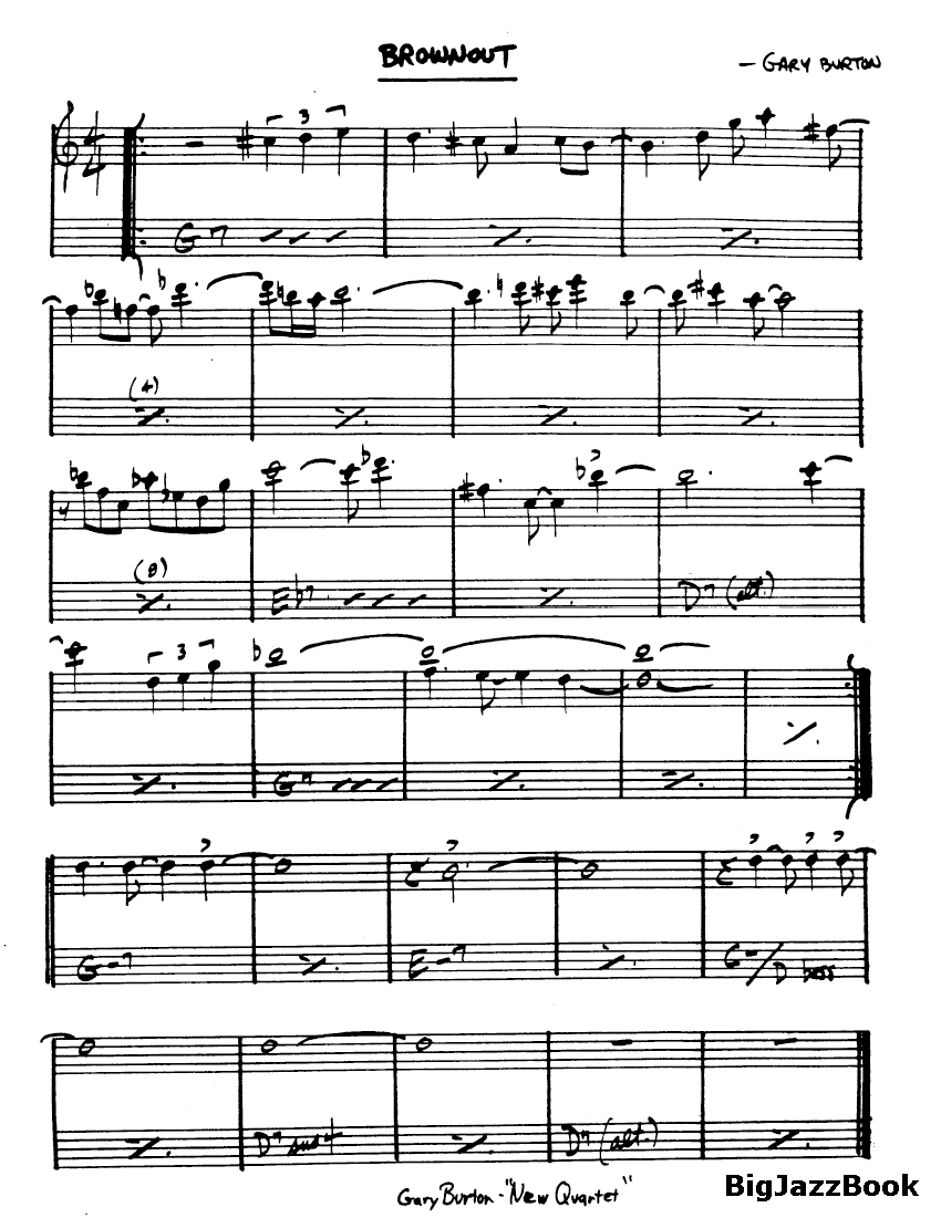 Ноты джазового стандарта: Brownout (Gary Burton)