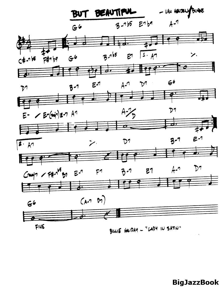 Ноты джазового стандарта: But beautiful (Jimmy Van Heusen/Jonny Burke)