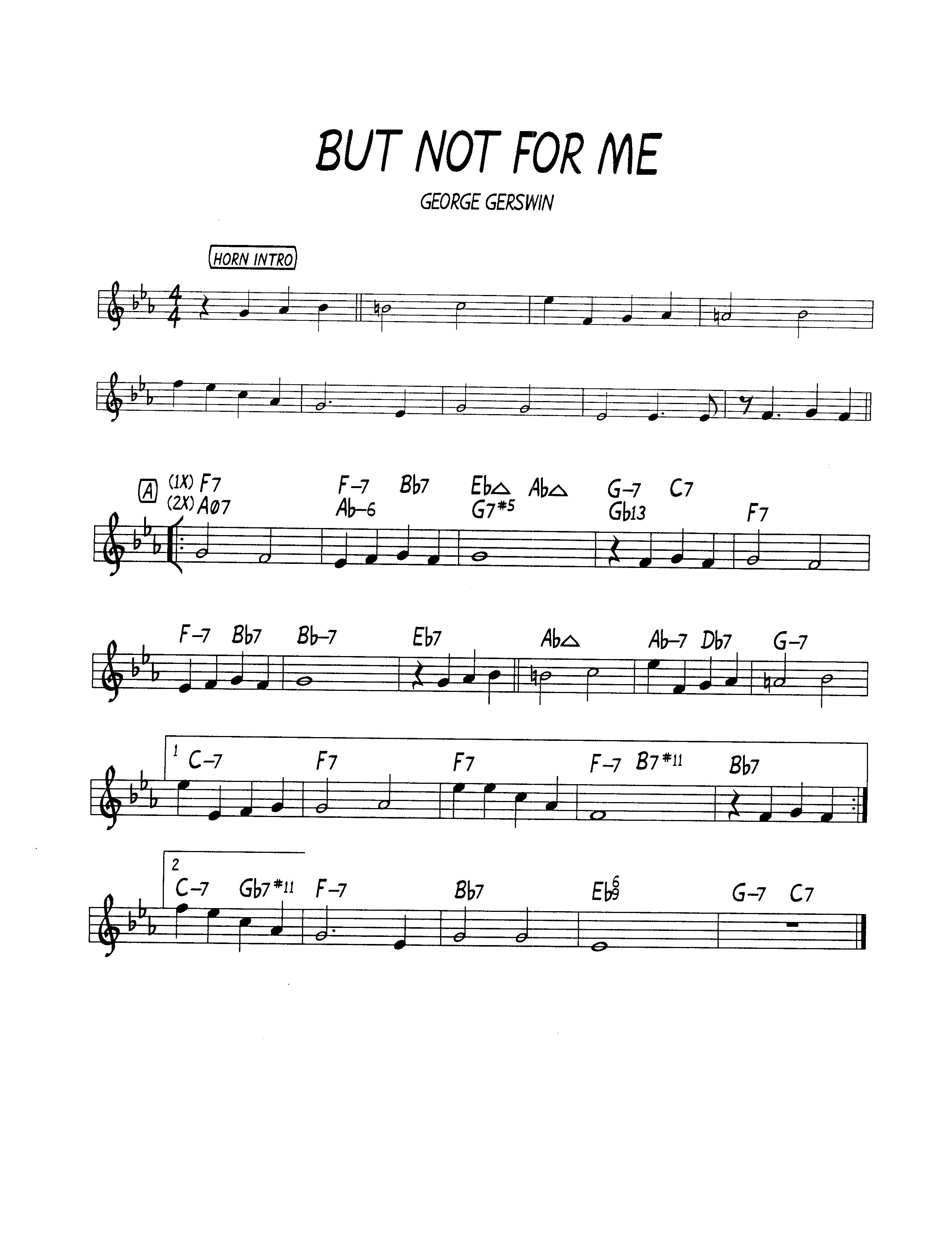 Ноты джазового стандарта: But not for me (George Gershwin)
