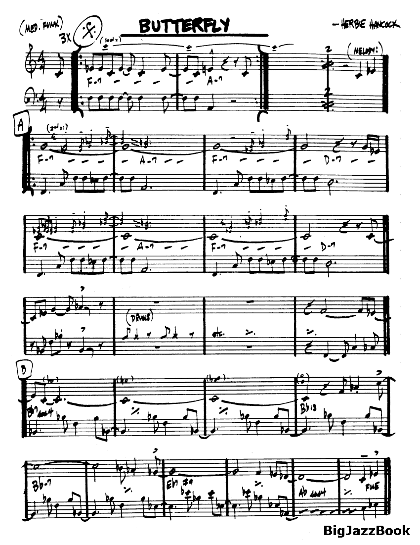 Ноты джазового стандарта: Butterfly (Herbie Hankock)