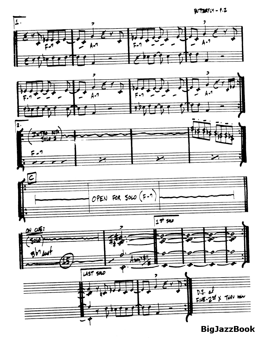 Ноты джазового стандарта: Butterfly (Herbie Hankock)