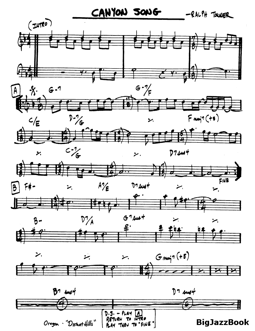 Ноты джазового стандарта: Canyou song (Ralph Towner)