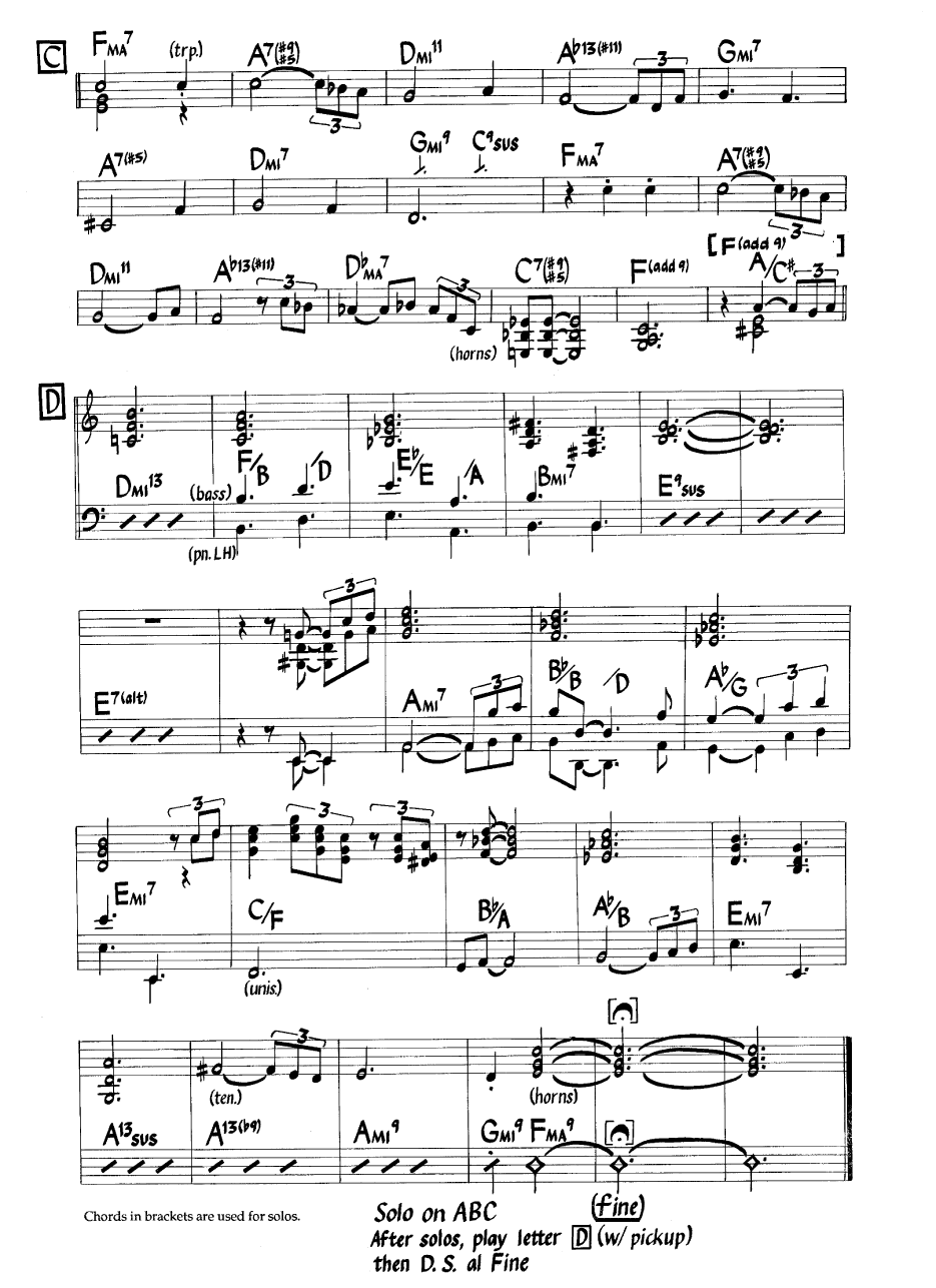 Ноты джазового стандарта: Change of mind (Bob Mintzer)