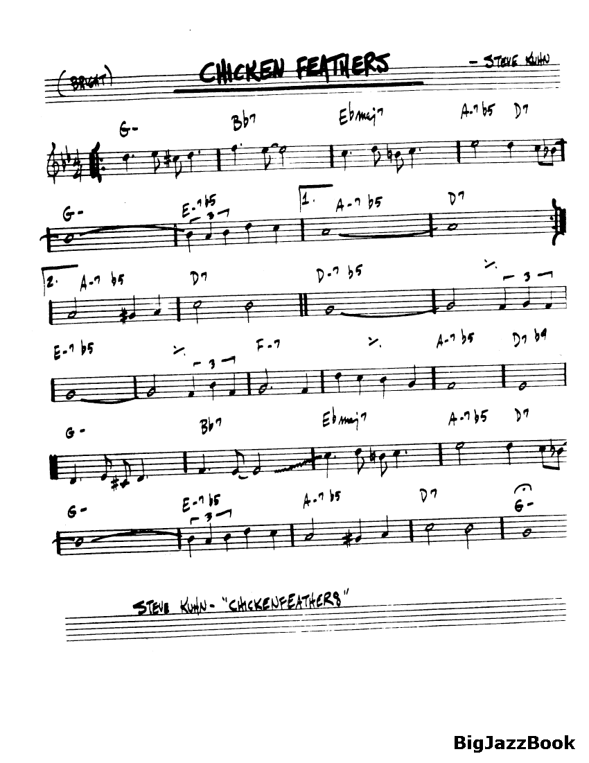 Ноты джазового стандарта: Chicken feathers (Steve Kuhn)