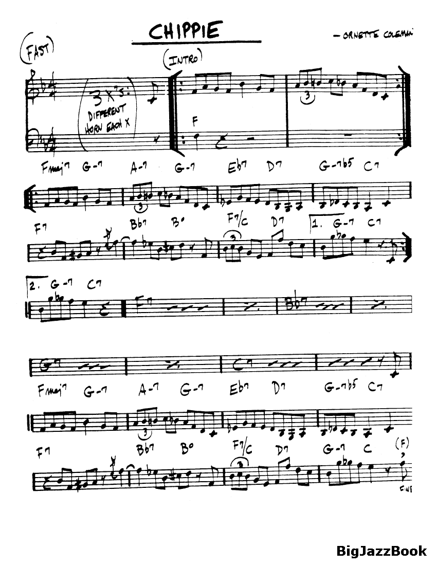Ноты джазового стандарта: Chippie (Ornette Coleman)