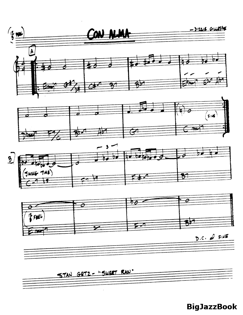 Ноты джазового стандарта: Con alma (Dizzy Gillespie)