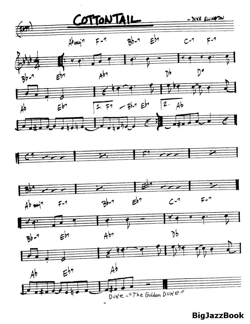 Ноты джазового стандарта: Cottontail (Duke Ellington)