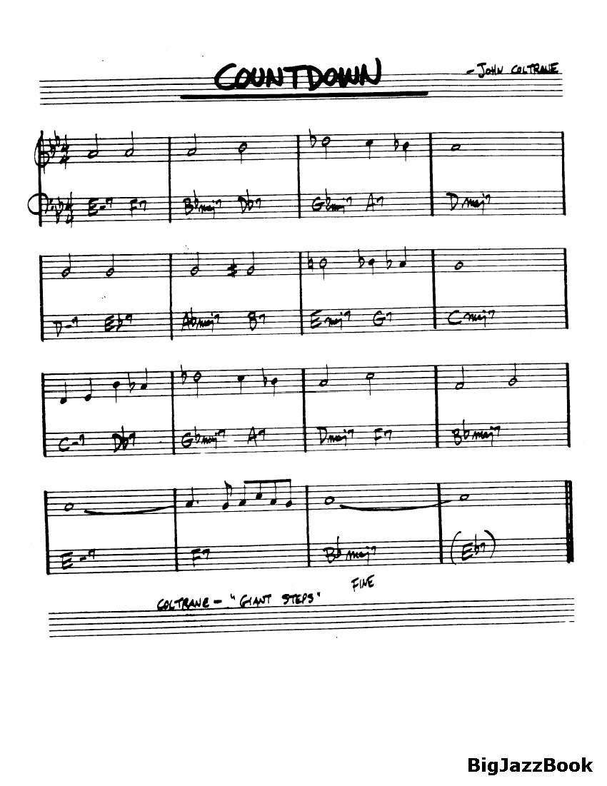 Ноты джазового стандарта: Countdown (John Coltrane)
