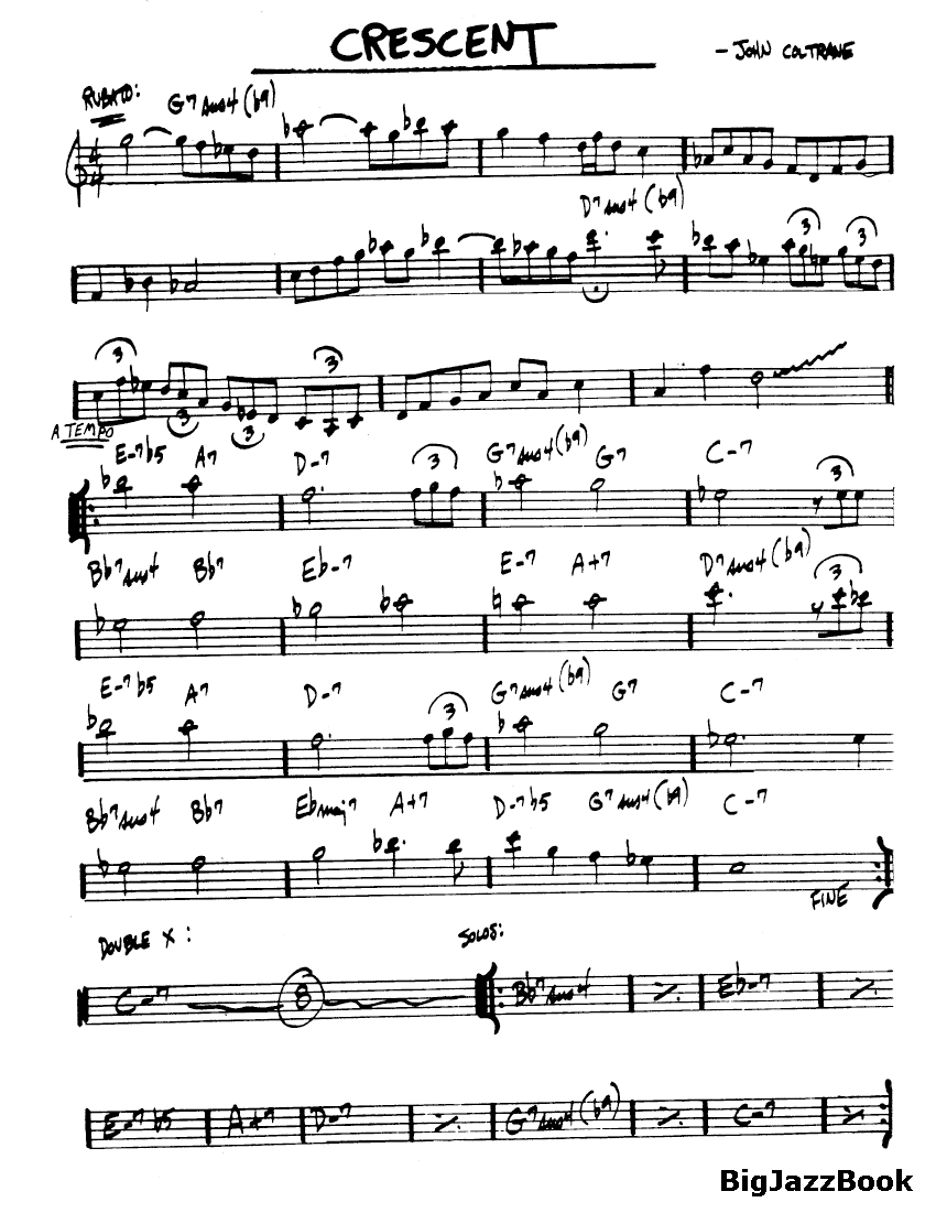 Ноты джазового стандарта: Crescent (John Coltrane)