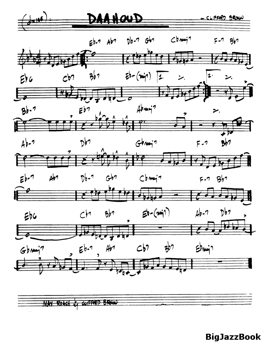 Ноты джазового стандарта: Daahoud (Clifford Brown)