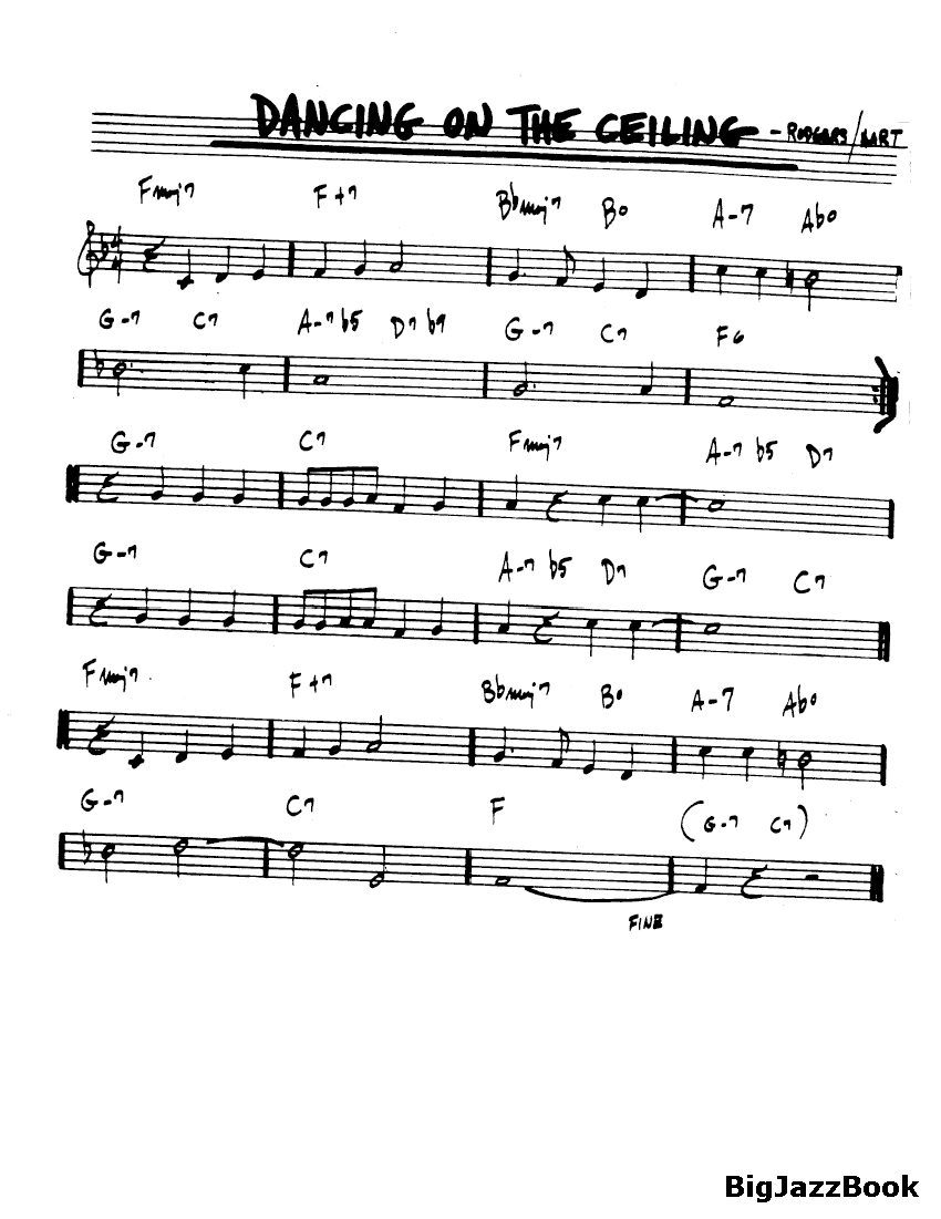 Ноты джазового стандарта: Dancing on the ceiling (Rodgers/Hart)