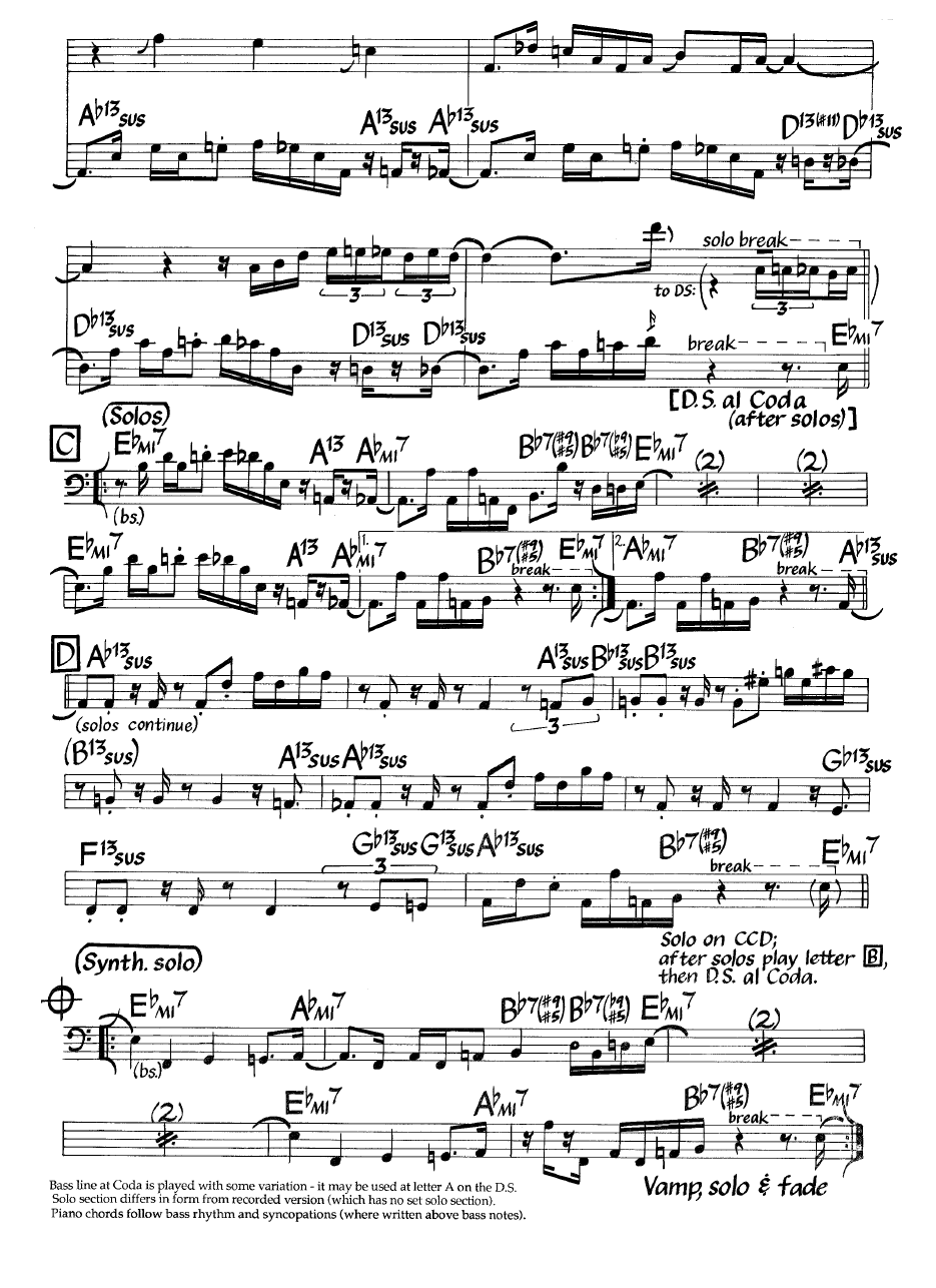 Ноты джазового стандарта: Delevans (Jeff Lorber)