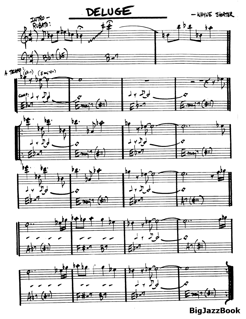 Ноты джазового стандарта: Deluge (Wayne Shorter)