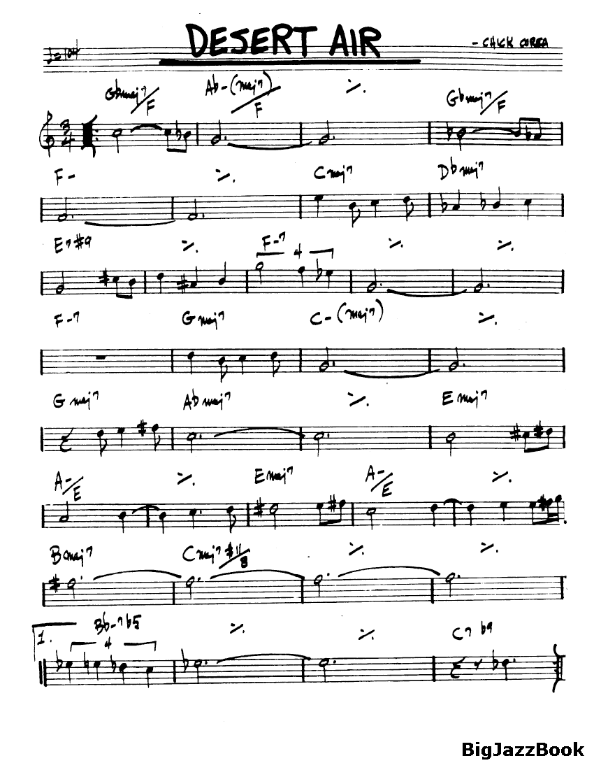 Ноты джазового стандарта: Desert air (Chick Corea)