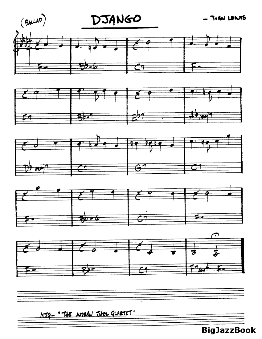 Ноты джазового стандарта: Django (John Lewis)