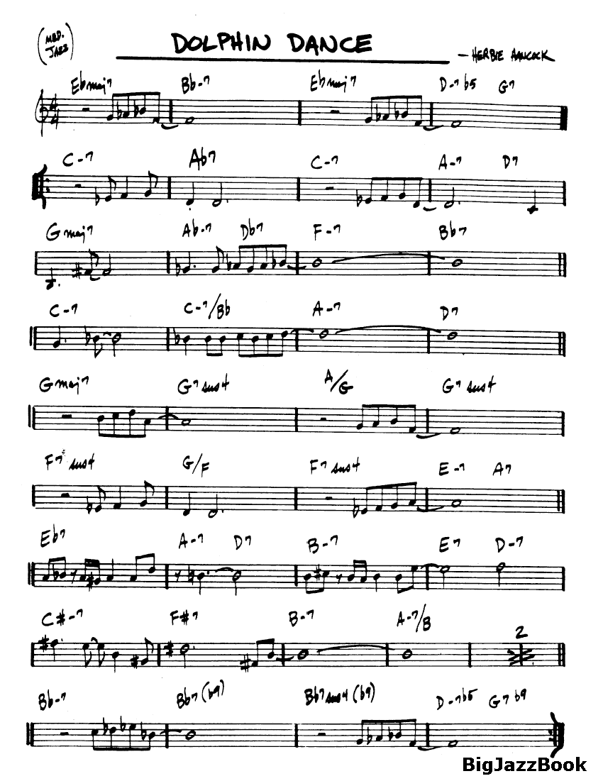 Ноты джазового стандарта: Dolphin Dance (Herbie Hancock)