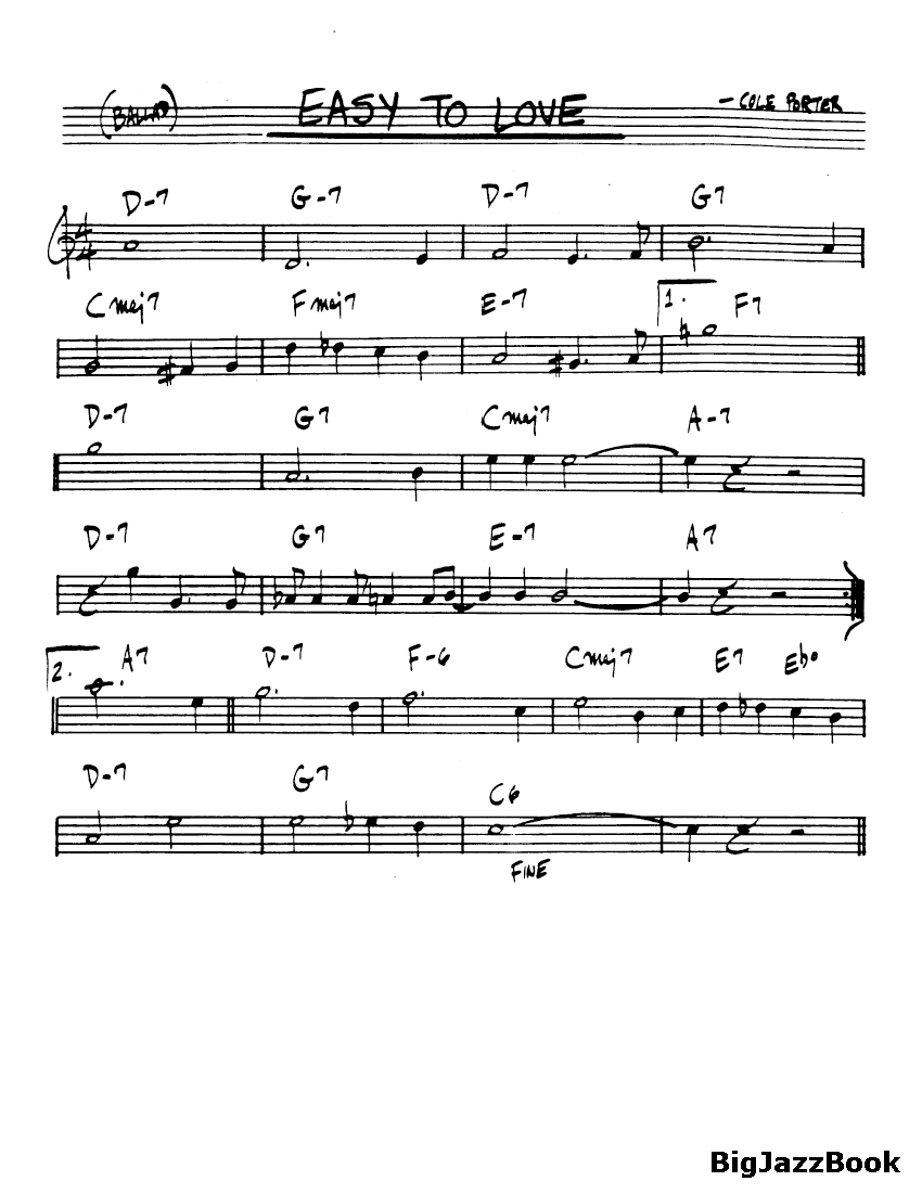 Ноты джазового стандарта: Easy to love (Cole Porter)
