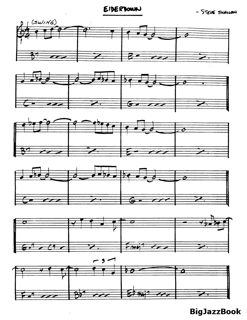 Ноты джазового стандарта: Eiderbown (Steve Swallow)