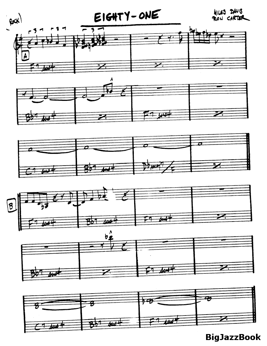 Ноты джазового стандарта: Eighty one (Ron Carter)
