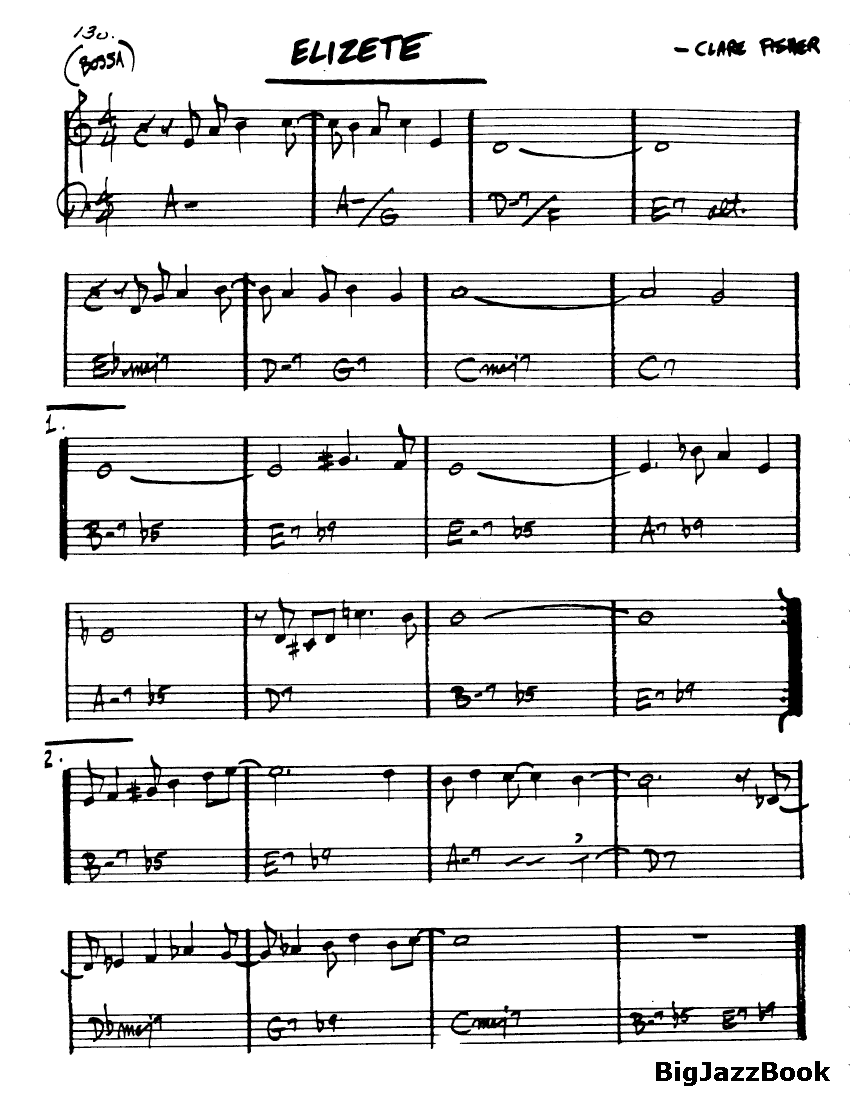 Ноты джазового стандарта: Elizete (Clare Fisher)