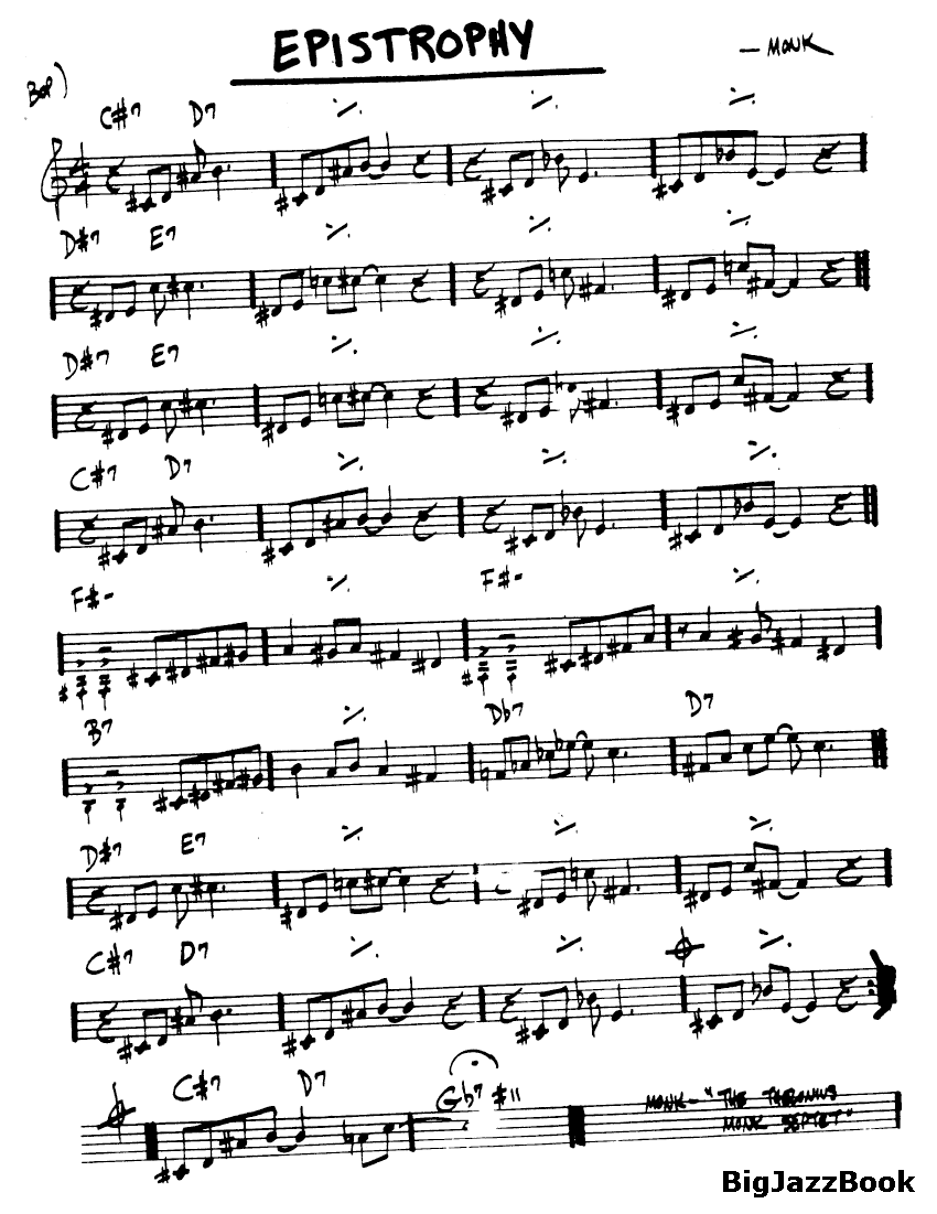 Ноты джазового стандарта: Epistrophy (Thelonious Monk/Kenny Clarke)