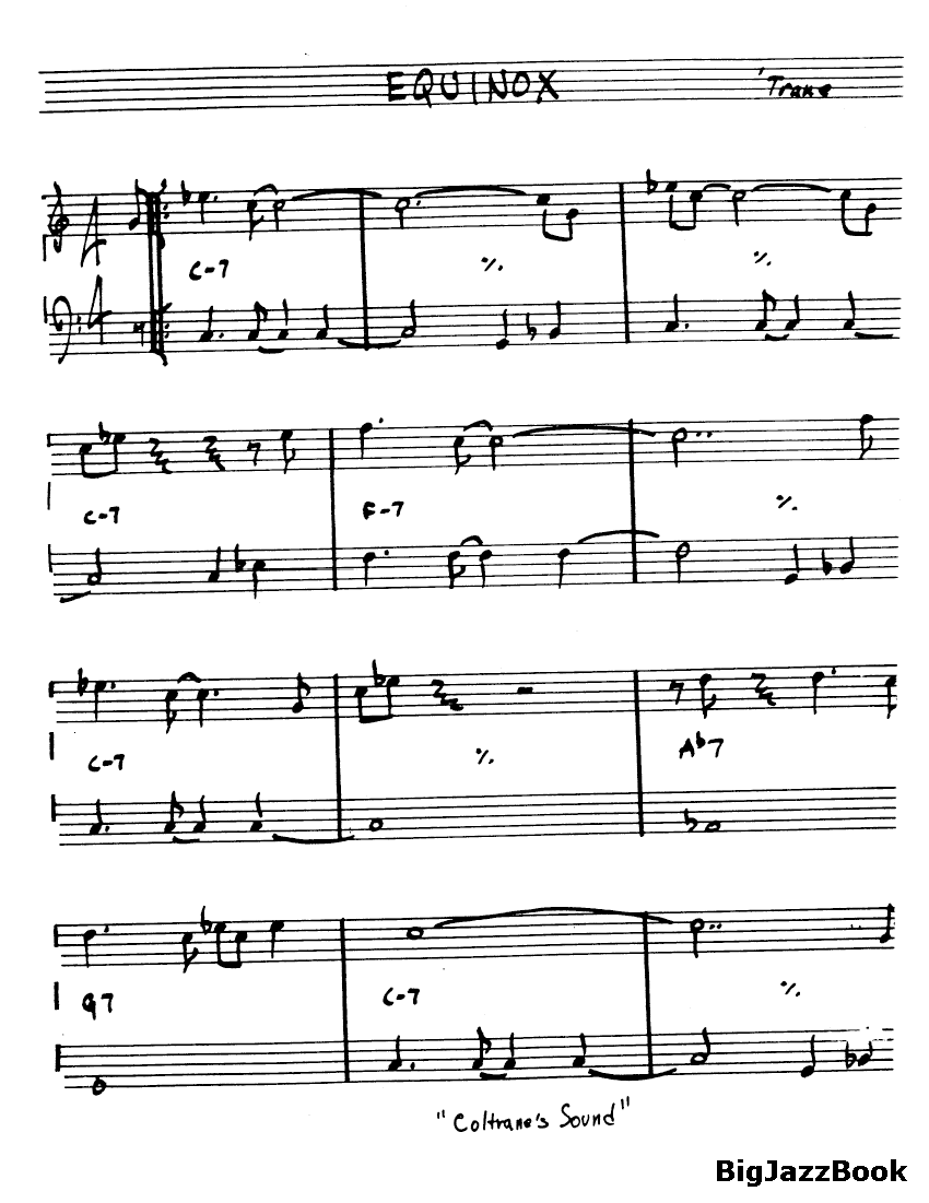 Ноты джазового стандарта: Equinox (John Coltrane)