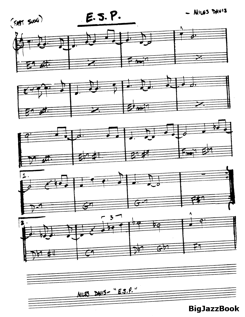 Ноты джазового стандарта: E.S.P. (Wayne Shorter)