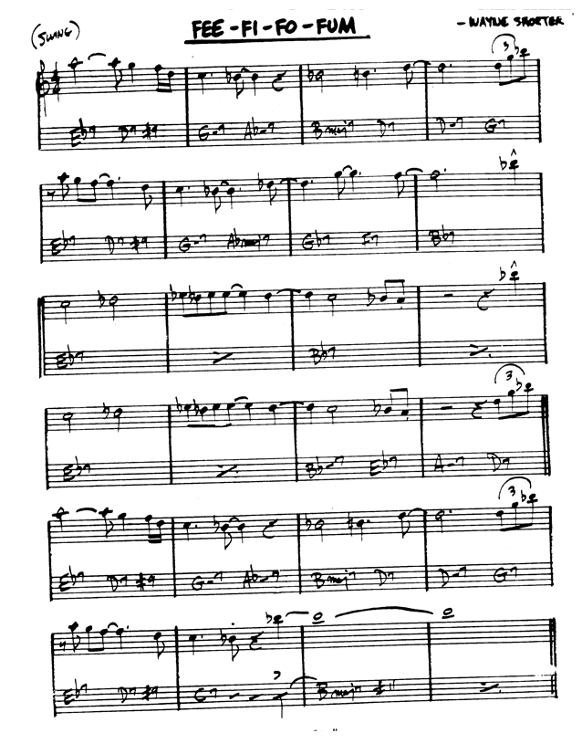 Ноты джазового стандарта: Fee fi fo fum (Wayne Shorter)