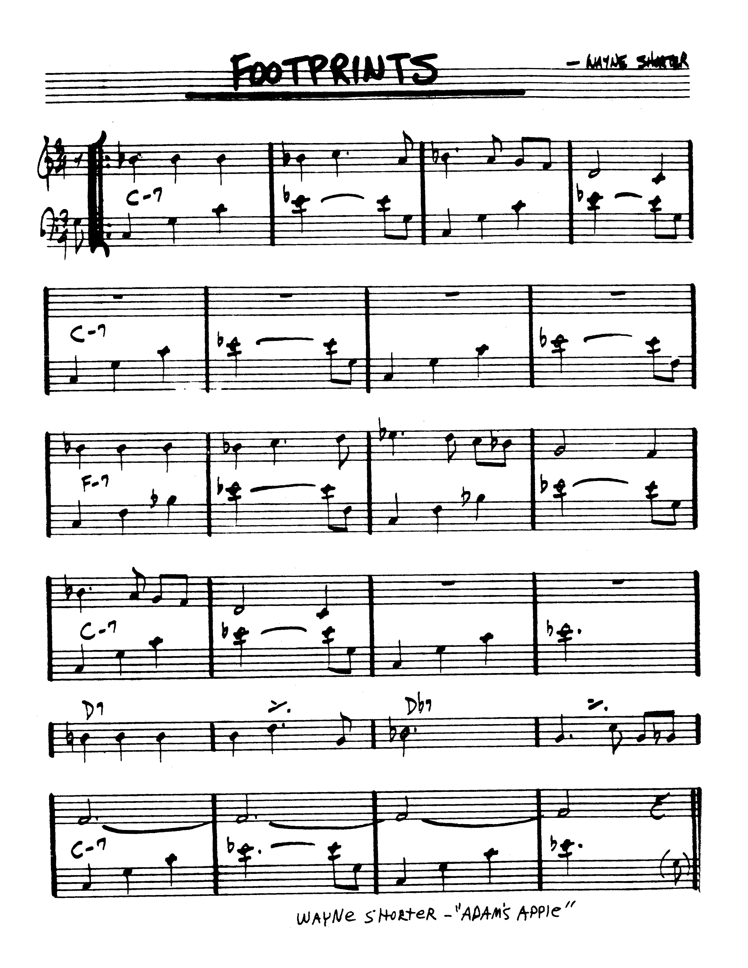 Ноты джазового стандарта: Footprints (Wayne Shorter)