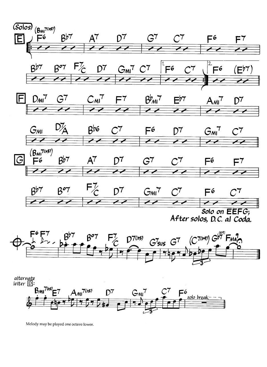 Ноты джазового стандарта: Hallucinations (Bud Powell)